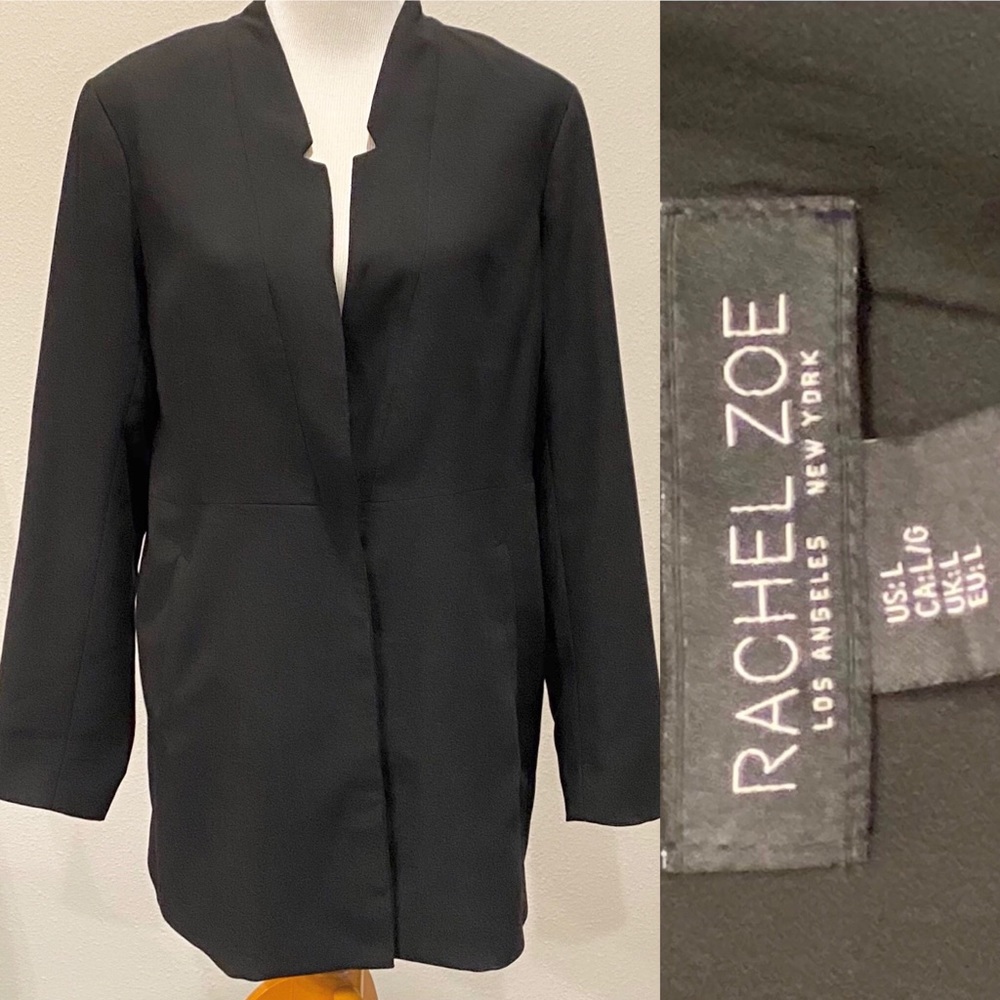 Rachel Zoe black one button blazer size large